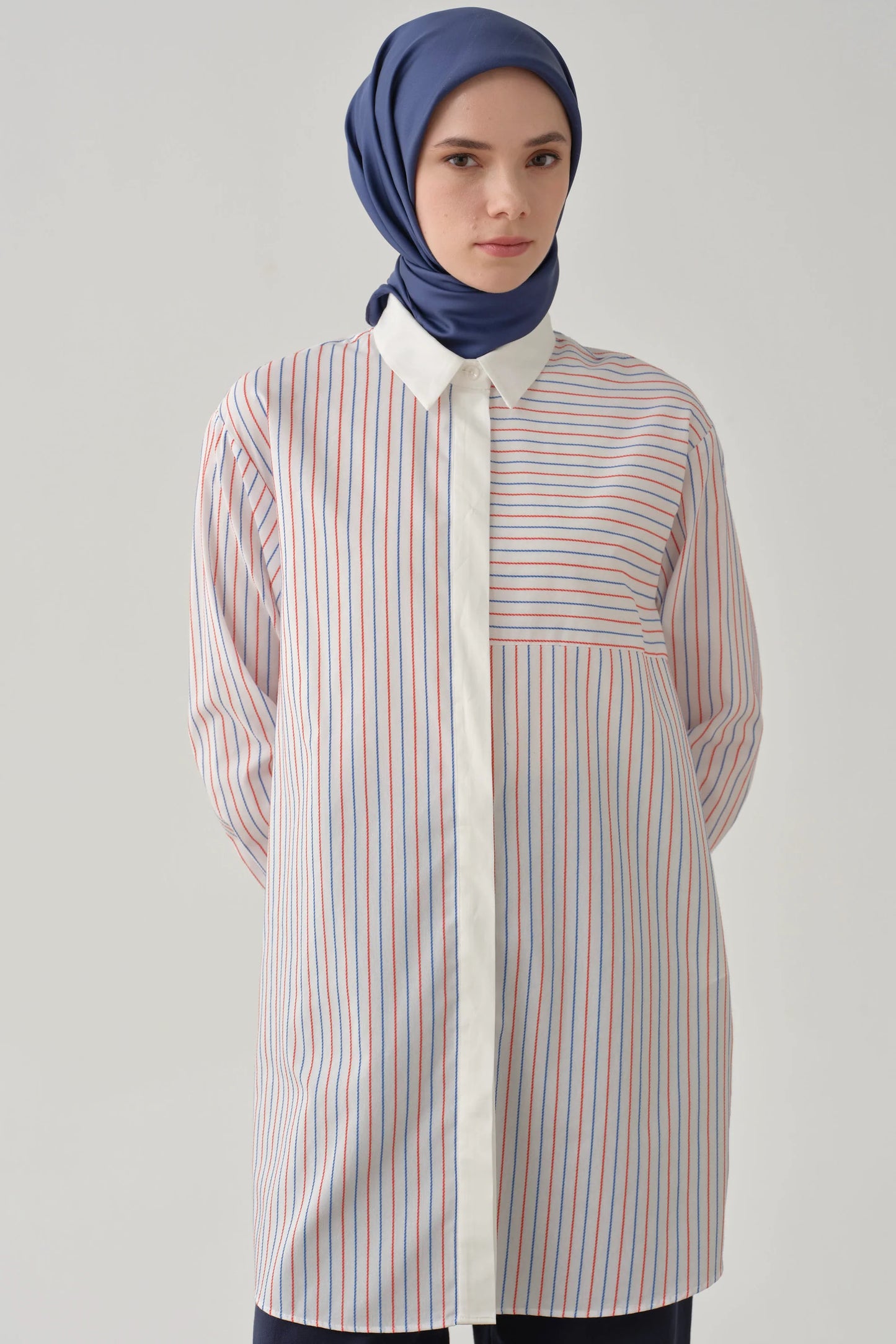 Tunique rayée avec colle chemise