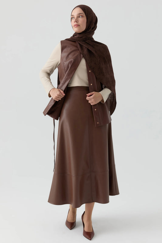 Jupe cloche en cuir