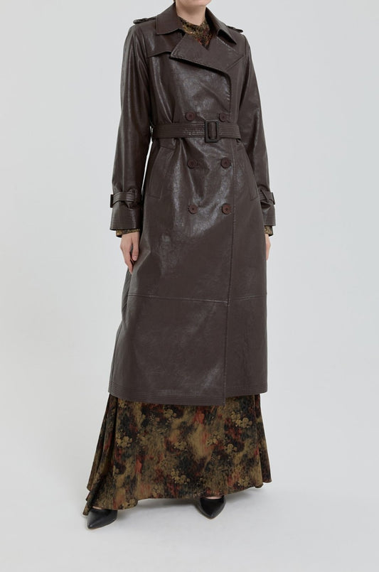 Trench-coat en cuir