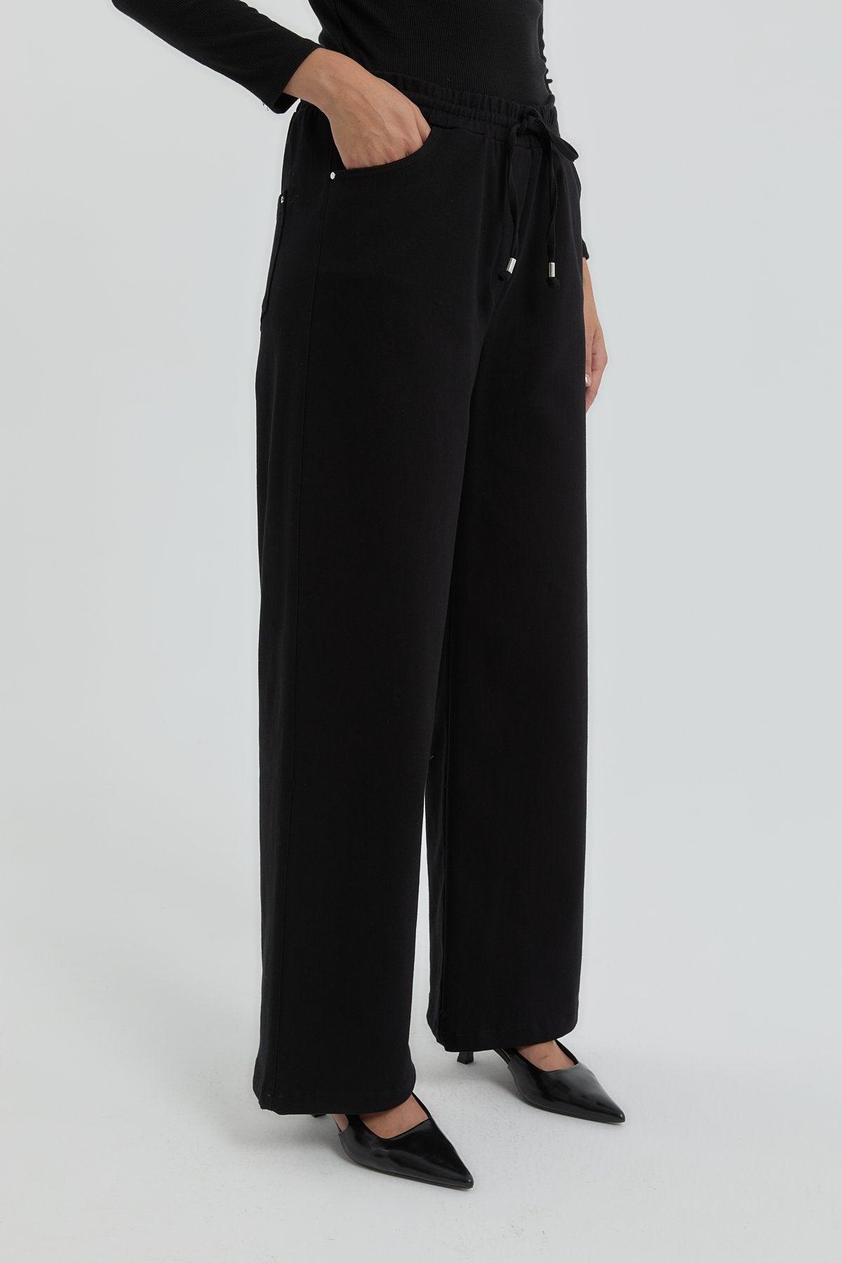Pantalon large à la taille élastique