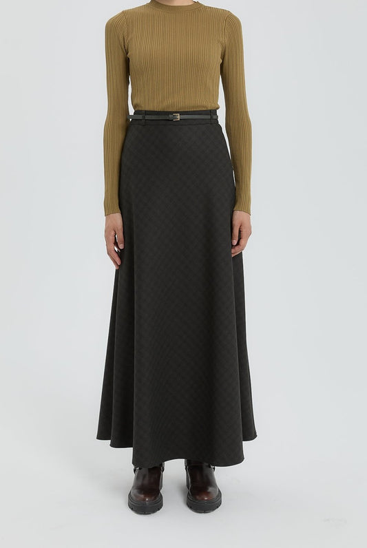 Jupe évasée avec ceinturée