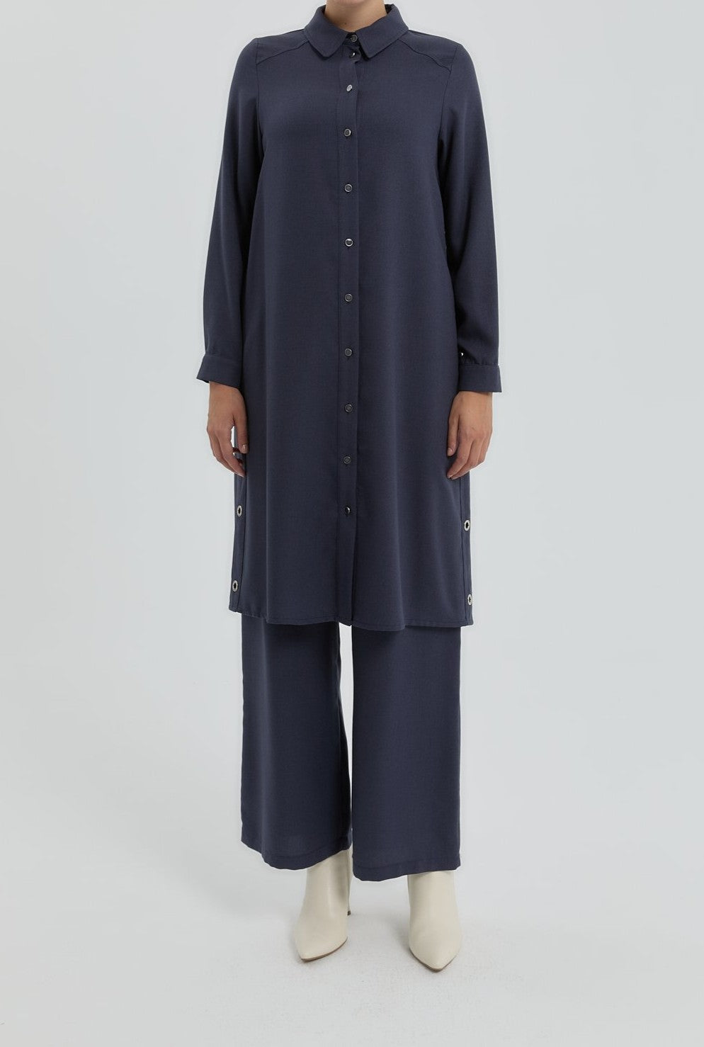 Tunique à col chemise avec détaillé