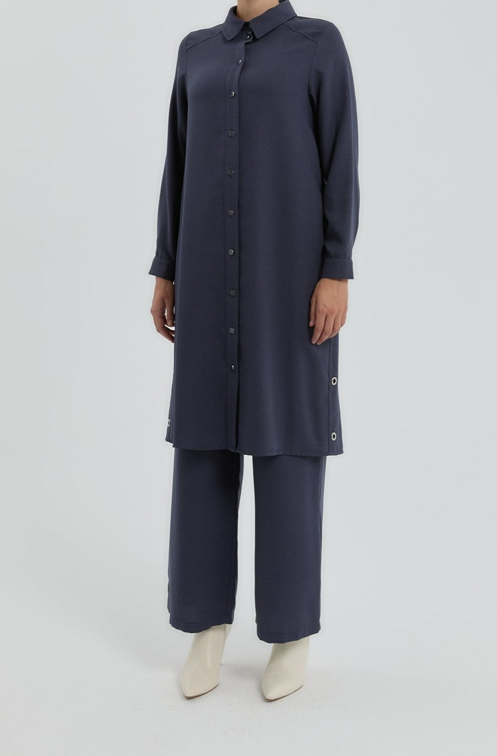 Tunique à col chemise avec détaillé