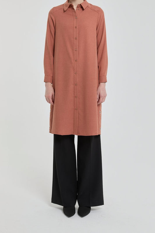 Tunique à col chemise avec détaillé