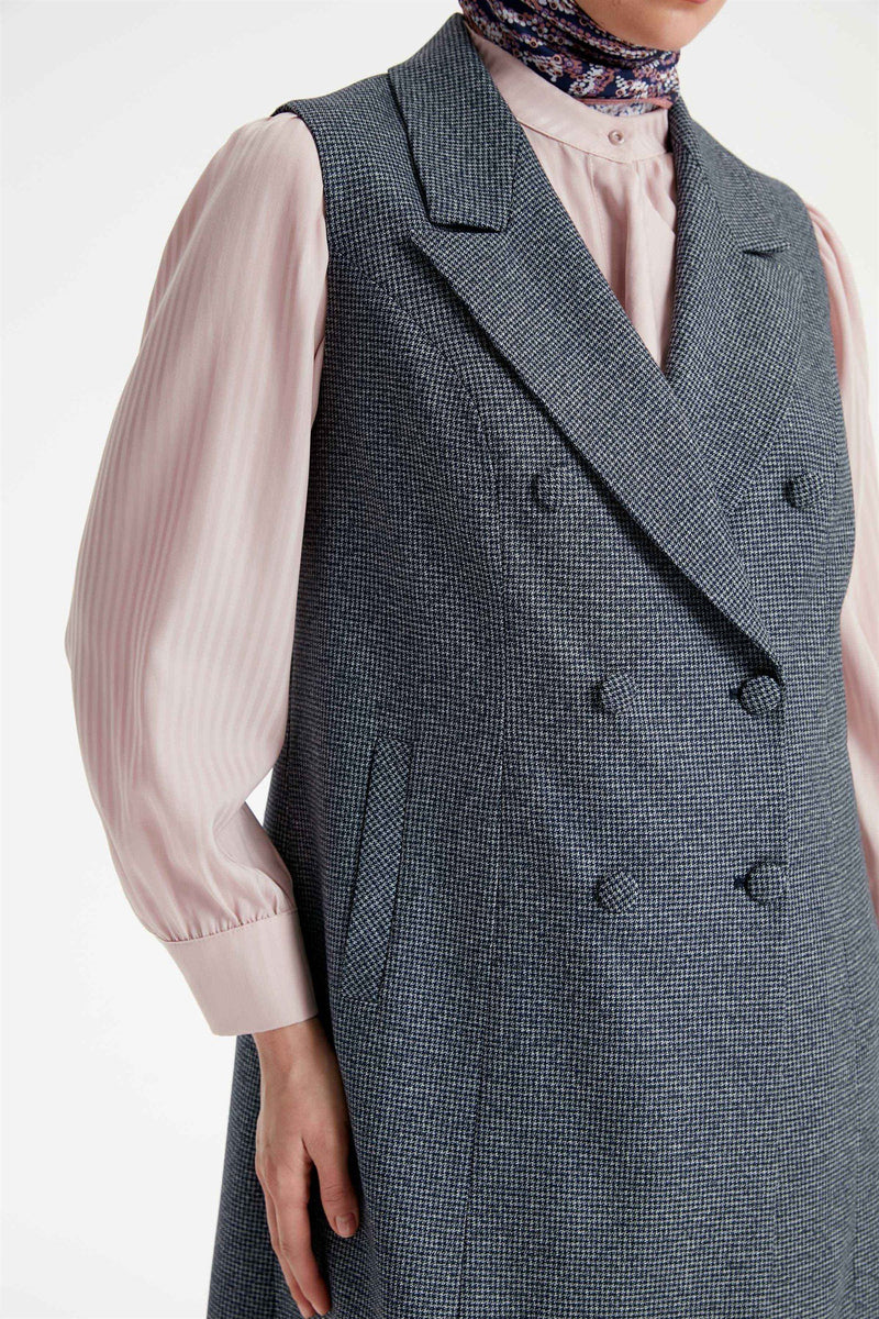 veste sans manches à col croisé de grande taille