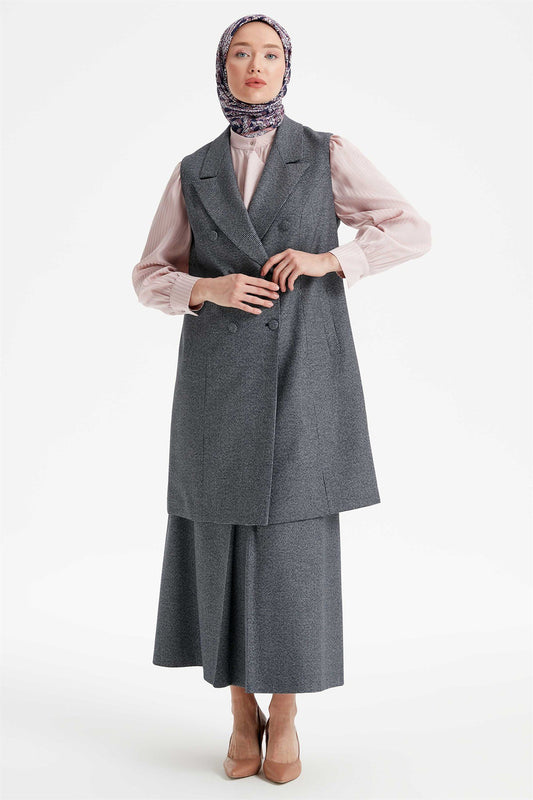 veste sans manches à col croisé de grande taille