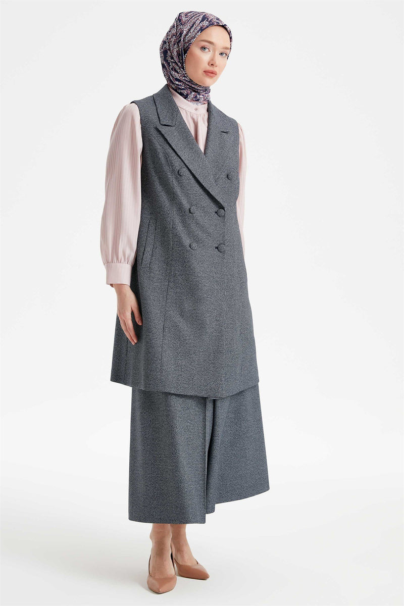 veste sans manches à col croisé de grande taille